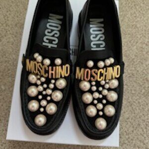 Moschino Couture Loafers Black with Pearls size 37